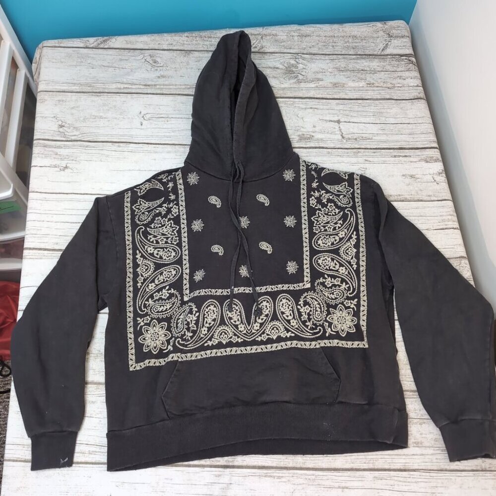 Profound Bandana Print Hoodie Black 100% Cotton Streetwear – Men’s M